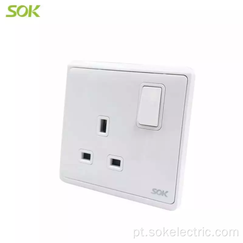 1 Gang 13A Branco BS Plug Socket verificado por CE CB tomada elétrica